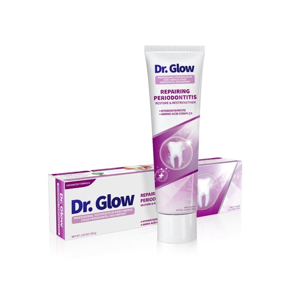 Dr. Glow Fresh Mint Hydroxyapatite Toothpaste – Fluoride-Free Gum Care & Enamel Support, Sensitive Teeth & Gum Care for Adults
