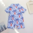 thumbnail image 2 of Odeerbi 3M-3Y Traje de Baño Hawaiano de Una Pieza Para Niñas Traje de Baño Hawaiano de Manga Corta Con Protección Solar, 2 of 9