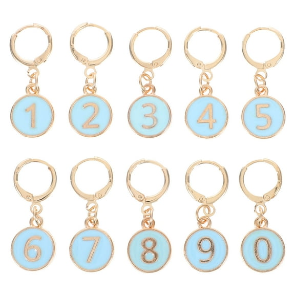 HINTRMENT  Sky-Blue Knitting Row Counter with Numbered Markers 1Set