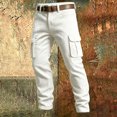 thumbnail image 5 of Mens Corduroy Pants Straight Wide Leg Button Work Pants Vintage Cargo Pants with Multi Pockets for Streetwear, 5 of 9