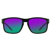 Piranha Eyewear Madison II Square Black Sunglasses with Keyhole Bridge - Unisex