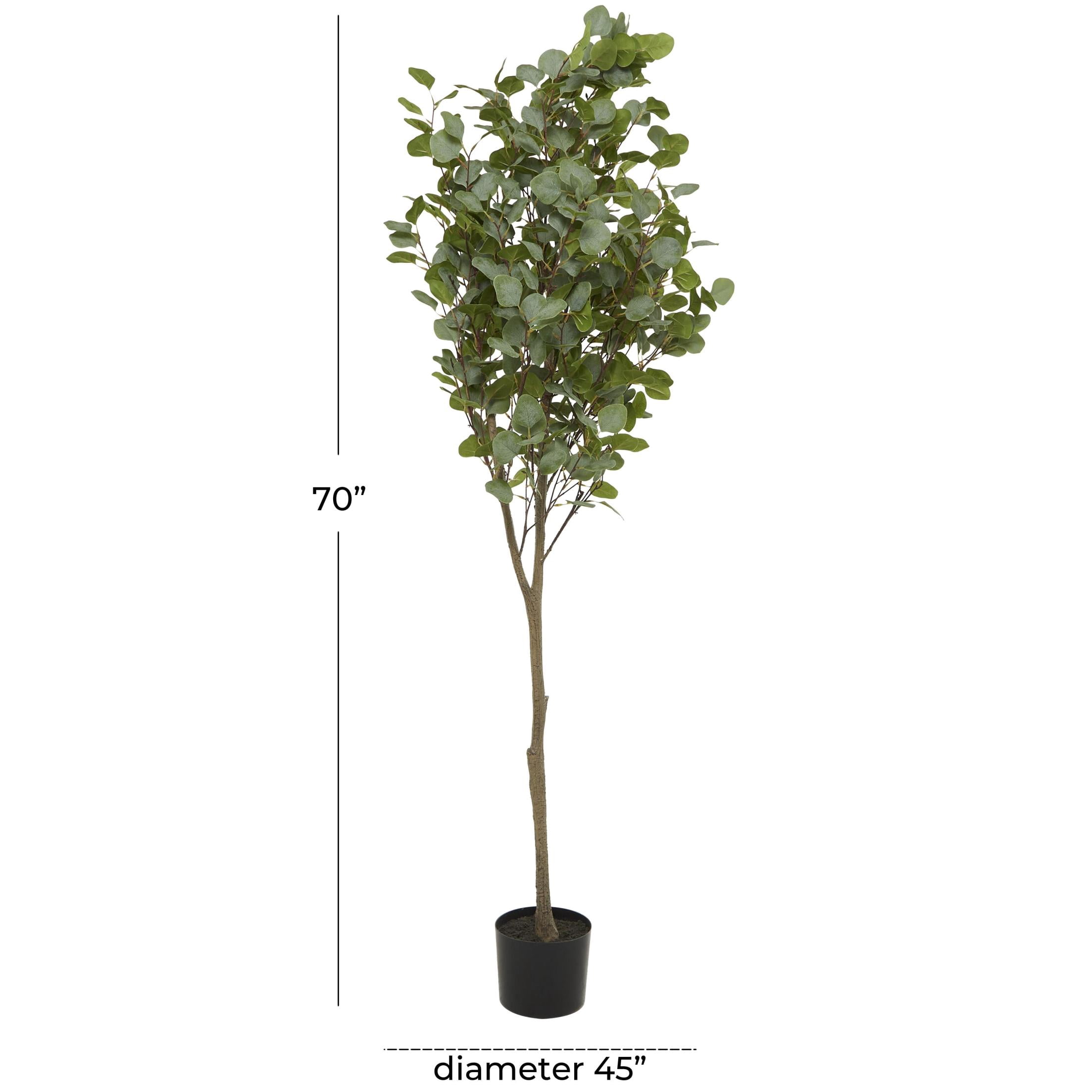DecMode 70" Artificial Eucalyptus Tree in Realistic Leaves and Black Pot