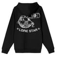 thumbnail image 3 of Lone Star Armadillo Drinking Beer Long Sleeve Black Adult Hooded Sweatshirt-Medium, 3 of 7