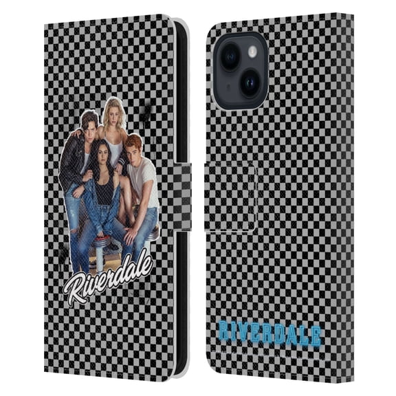 Head Case Designs Officially Licensed Riverdale Art Riverdale Cast 1 Leather Book Wallet Case Cover Compatible with Apple iPhone 15
