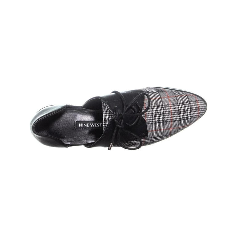 Womens Nine West Watervelt Lace Up Oxford Flats Black Multi Black