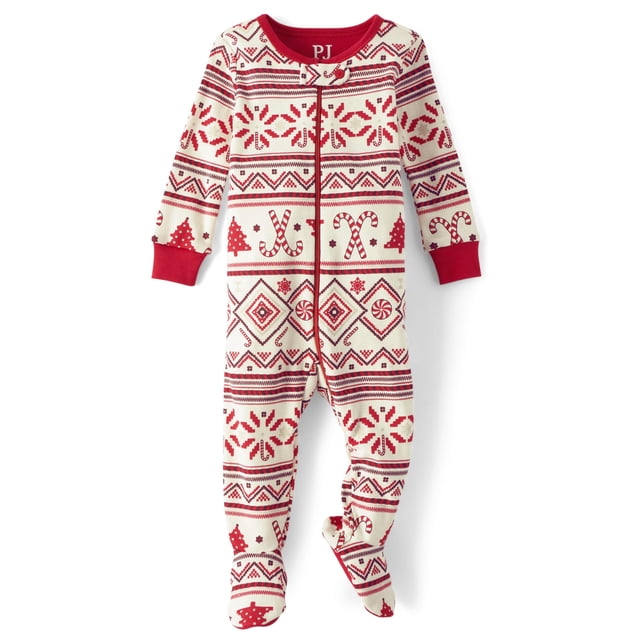 Conjunto de pijama navideño de algodón para bebés The Children's Place, rojo
