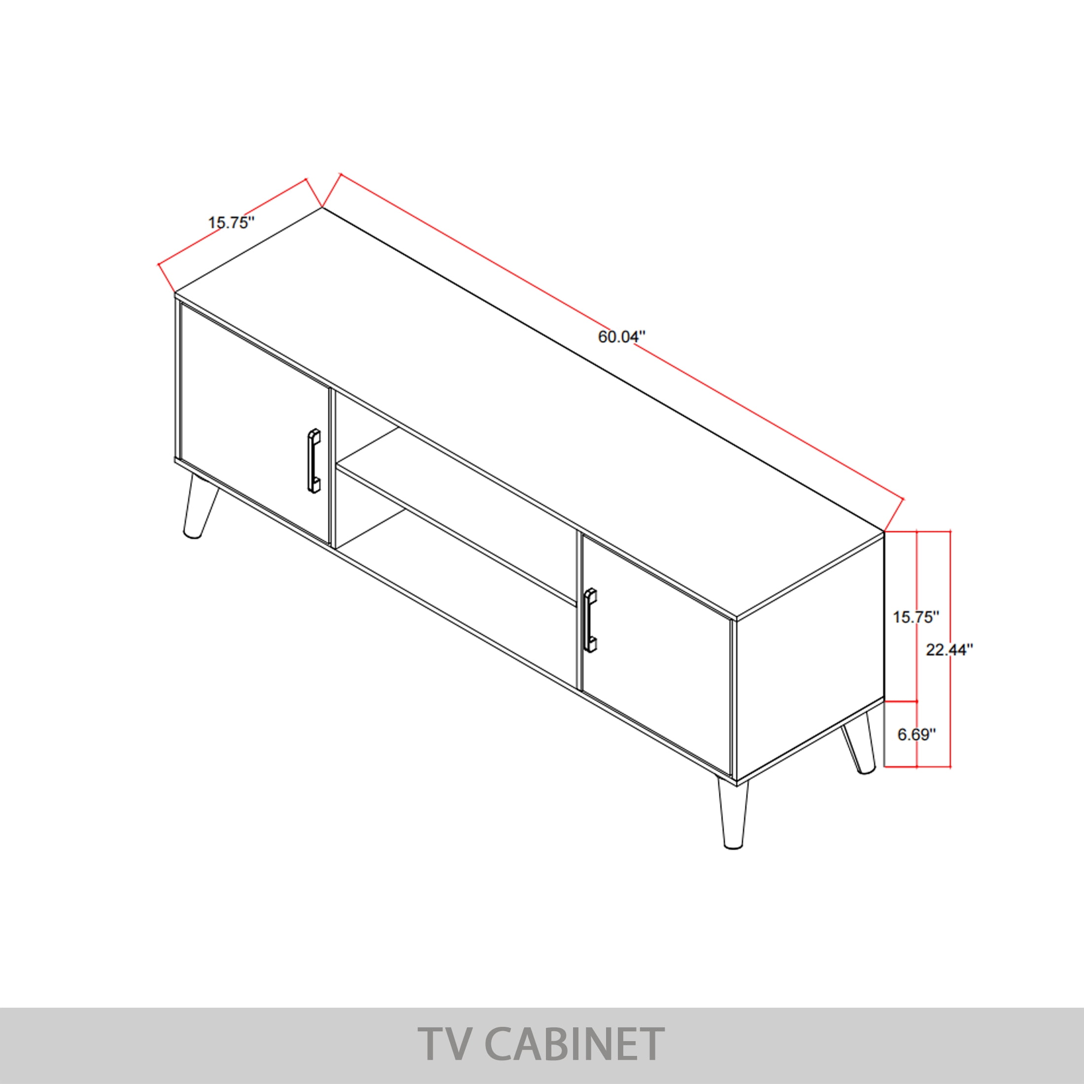 Castle Place Timeless TV Stand Console for TVs up to 65", Light Oak