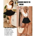 thumbnail image 5 of Women's Pleated Skater Skirt Basic Casual High Waisted Ruffles Flared Mini Lingerie Skirts, 5 of 8