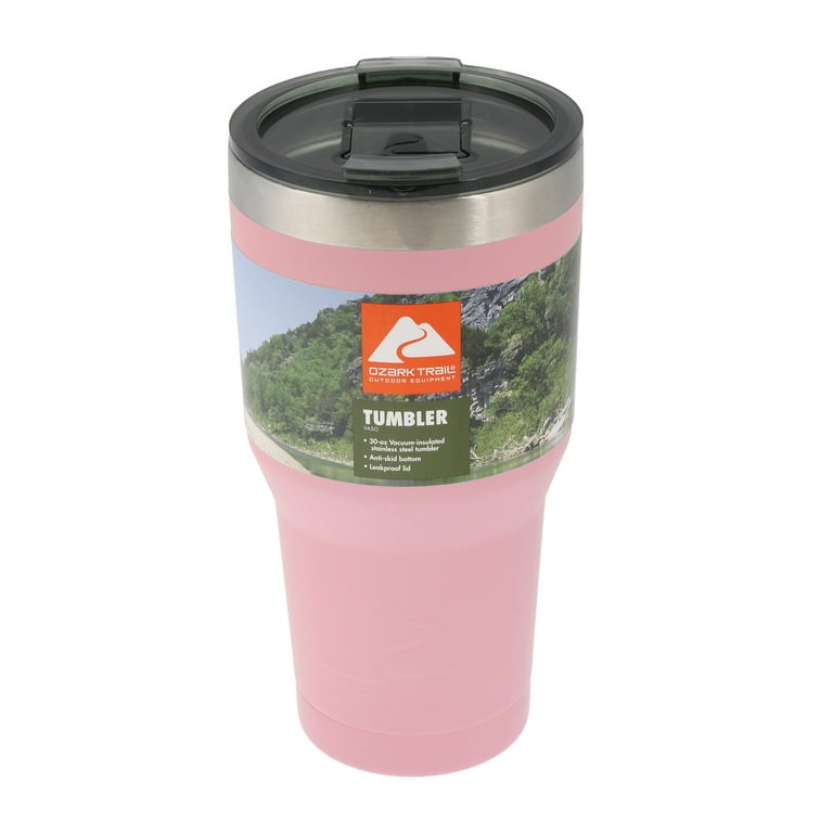 Ozark Trail 20 oz Stainless Steel Tumbler, Double-Wall, Vacuum-Sealed Pink