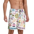 thumbnail image 2 of Gaeub Spring Flowers Birds Printed Men's Short Pajama Pants, Lightweight Lounge & Sleep Bottoms Keep You Cool - X-Large, 2 of 9