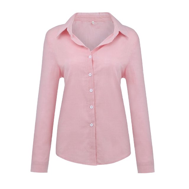 Mujeres otoño algodón Lino botón abajo camiseta blusa Tops damas Vintage invierno fino lino Sexy cuello en V túnica Tops camiseta básica