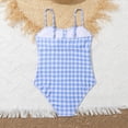 thumbnail image 4 of NOLDARES Girls Sparkle Swimsuits Quick Dry One Piece Beach Swimwear Bathing Suit with Adjustable Strap(Light Blue,9Y), 4 of 6
