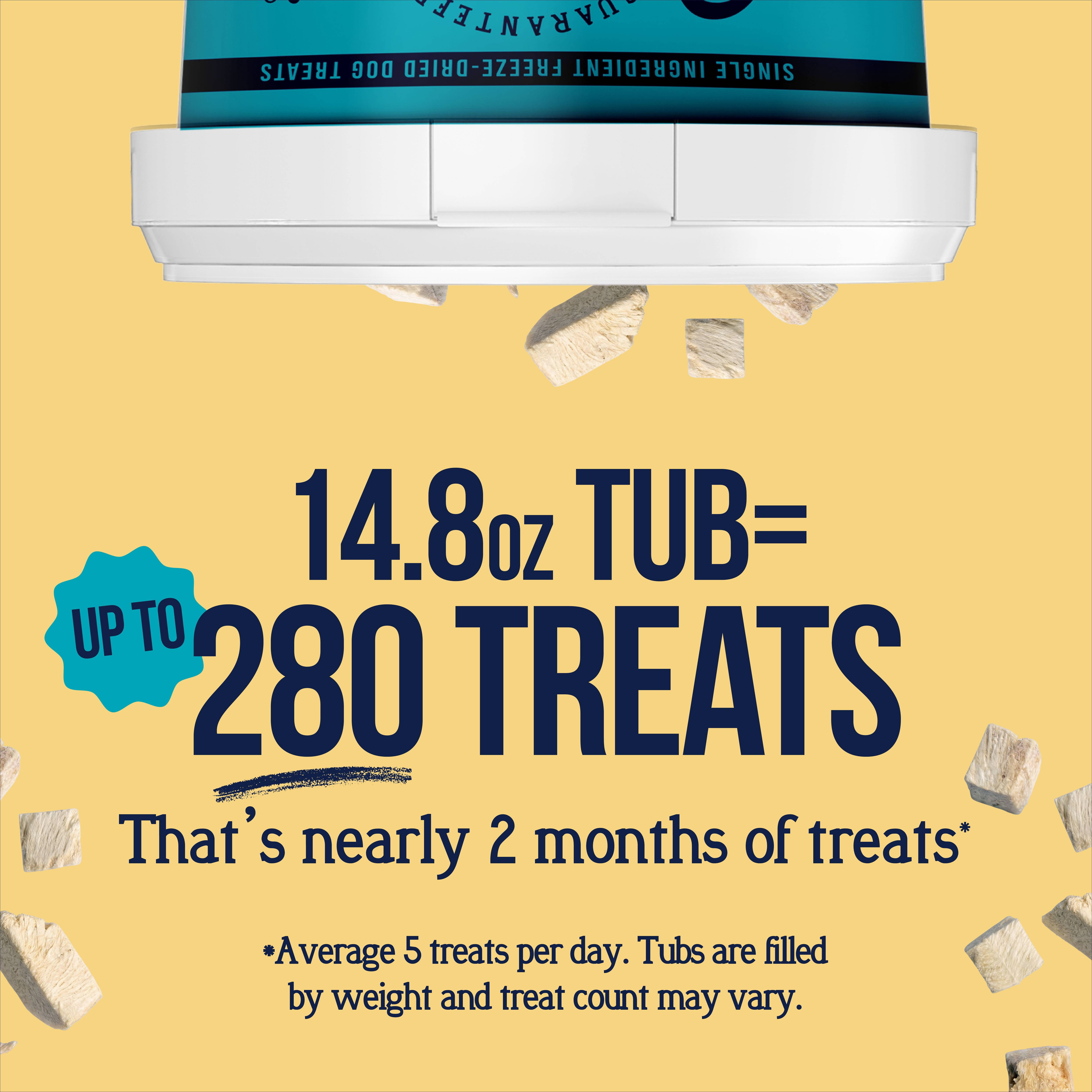 Stewart Freeze Dried Raw Chicken Breast Training Treats or Meal Topper for Dogs, 14.8 oz Tub