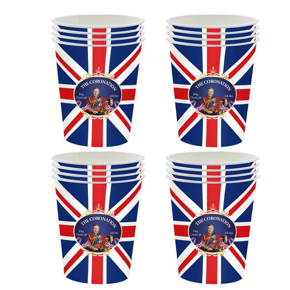 Union Jack Tableware Set 16pcs UK Themed Paper Cups/Plates/Napkins