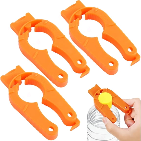 RotHome 1-Piece Multi-Function Bottle and Jar Opener Set, Easy Grip Cap Crack Tool for Seniors with Weak Hands, Magnetic Fridge Storage for Cans and Lids, Orange