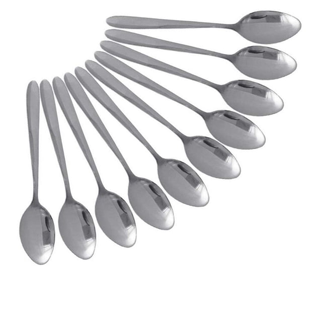 Under 10 Tableware 10Pcs 410 Stainless Steel Spoon Golden Plated Handle Metal Soup Spoon Set Kitchen Dinnerware Sets 15CM Small Teaspoons Stainless Steel Spoon Pack of Restaurant Bar Spoon