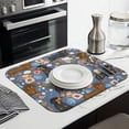 thumbnail image 3 of Dachshund and Flower Dish Drying Mat for Kitchen 1 Pack, Ultra Absorbent Microfiber Dishes Drainer Mats,16"x18", 3 of 6