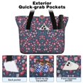 thumbnail image 2 of Tote Bag for Women - Pioneer Flower Shoulder Bag - Large Utility Work Duffle Bag with Zipper Handbag for Travel, Work, Sprots, 2 of 5