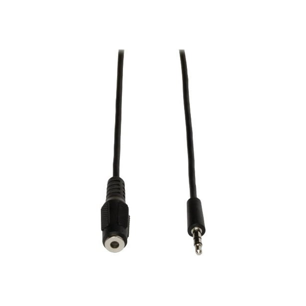 Eaton Tripp Lite Series Audio Stereo 6 ft 3.5mm Mini Extension Cable for Speakers and Headphones (M/F), (1.83 M) - Câble d'extension audio - mini-phone stéréo 3,5 mm mâle à mini-phone stéréo 3,5 mm femelle - 6 pieds - noir - Moulé