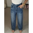 thumbnail image 6 of EMMIOL Women's Mid-High Waist Y2K Baggy Wide Leg Jeans Vintage Washed Denim Pants with Rivet Detail & Pockets 2026 Trendy Streetwear, 6 of 7