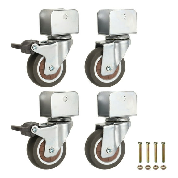 Uxcell Caster Wheels Swivel Casters with U Bracket for Furniture Office Chairs Carts with 1" U Bracket 2"