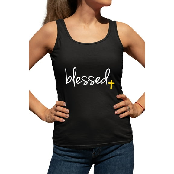 Womens Blessed Christian Humble Racerback Tank Top T-Shirt