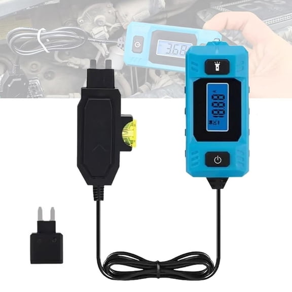 ZJNGJC Automotive Circuit Fault Probe Tester, High-Precision Current Tester, 20A 48V Car Relay Fuse Blade Checker, Built-in Front Light with Blue Backlit LCD Screen, 1Pc