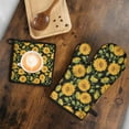 thumbnail image 5 of Black Sunflower Kitchen Oven Mitt and Pot Holder Sets 2 Pcs for Baking, Cooking and Grilling, Heat Resistant Up To 392 °F, 5 of 7