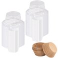 thumbnail image 4 of 100 Uds. Tazas para hornear envoltorios para cupcakes a prueba de grasa con contenedor para cupcakes de 50 Uds., 4 of 9