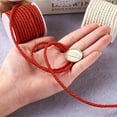 thumbnail image 3 of 59 Feet 5mm Red Braided Cord Decorative Rope Twine Rope 3 Ply Nylon Silk Honer Xmas Thread String Satin Cord Trim for Handfasting Crafts Upholstery Curtain Graduation Home Decor DIY Supply, 3 of 5