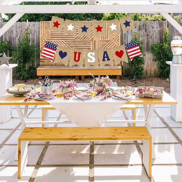 USA Independence Day Flag Celebration USA Flag 4th Of July Decorative Fireplace Red White Blue Theme Party Decoration Supplies Memorial Day