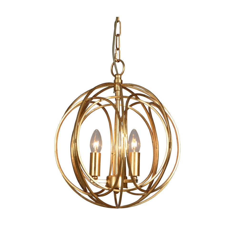 3 Light Orb Chandelier in Gold finish