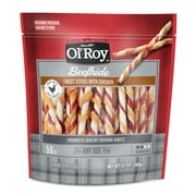 Ol'Roy Rawhide Chicken Sticks, Dog Treats, Chicken Flavor, 5 inch, 50ct Pack