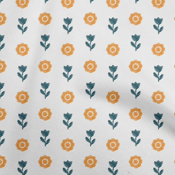 oneOone Cotton Cambric Teal Green Fabric Block Sewing Fabric By The Yard Printed Diy Clothing Sewing Supplies 56 Inch Wide-ZM