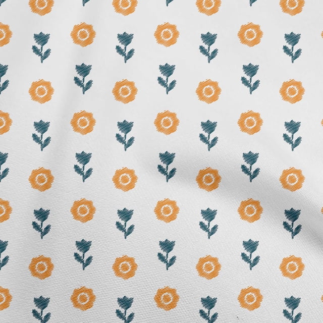 oneOone Georgette Viscose Teal Green Fabric Block Craft Projects Decor Fabric Printed By The Yard 42 Inch Wide-W0