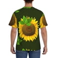 thumbnail image 3 of Vsdgher Sunflower Print Men's Dry Fit Mesh Athletic Shirts Moisture Wicking Tennis T-Shirt Tops, 3 of 9