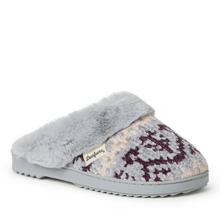 Dearfoams Women's Allison Chenille Fairisle Scuff House Slipper