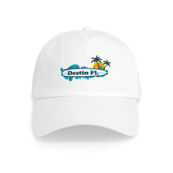 CafePress - Destin Florida Surf Design. Cap - Adjustable 100% Brushed Unisex Casual Cotton Baseball Cap, Beige, 1