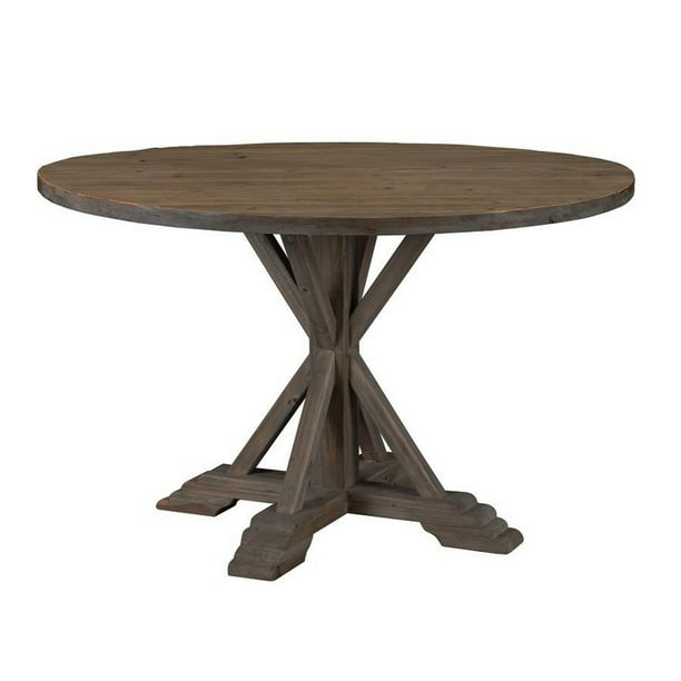60 Inch Round Top Wood Dining Table With Pedestal Base Brown Com 60 Inch Round Top Wood Dining Table, 60 Inch Round Wooden Dining Table