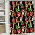 thumbnail image 5 of Girls Cute Strawberry 4 Pcs Shower Curtain Set Bathroom Set Cartoon Tropical Fruit Strawberry Daisy Floral Design Shower Mat Shower Curtain with Rug 12 Hooks,72" W x 72" L, 5 of 8
