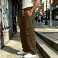 thumbnail image 5 of Iyufng Men's Knee Pleated Detail Wide Leg Casual Sweat Pants Drawstring Elastic Waist with Side Pockets, 5 of 9