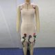 thumbnail image 5 of Vestido Elegante 3D Flower Bodycon Sling Dress Hollow Out Women Dress Backless Daily Suit Ygjytge Marfil T L para Mujer, 5 of 6
