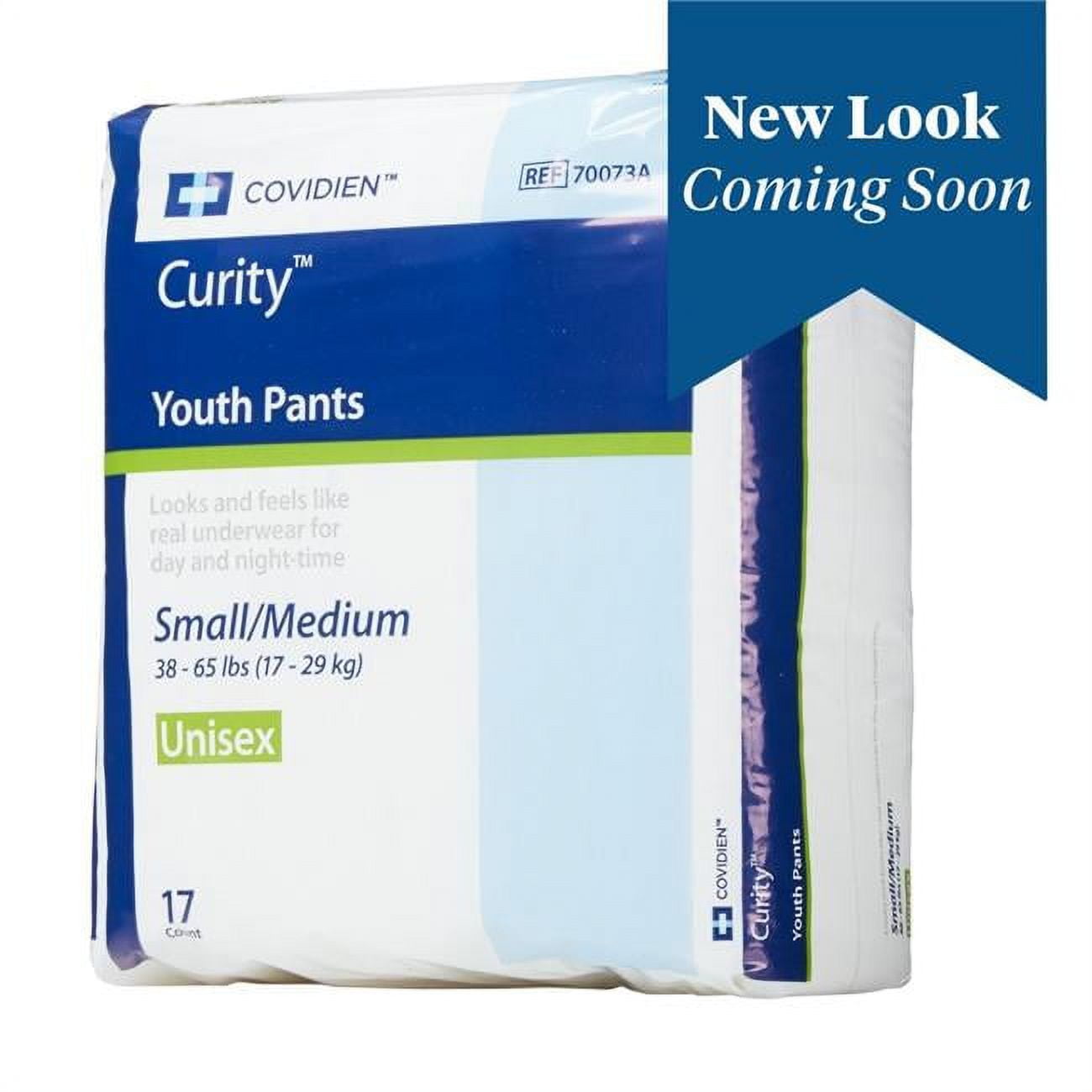 Cardinal 70773100 Curity Youth Heavy Absorbent Underwear, White - Medium - Pack of 17
