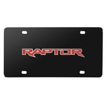 Ford 150 Raptor in Red 3D Black Stainless Steel License Plate