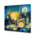 thumbnail image 2 of Designart "Fluid Stone Blue and Yellow II" Abstract Marble Metal Wall Decor, 2 of 5