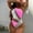 Pink, variant on successthop Womens One Piece Swimsuits Tummy Control Glitter Sparkly One Shoulder Bikinis Backless Monokinis Patchwork Hollow Cutout Swimming Suits Push up High Waist Tankinis