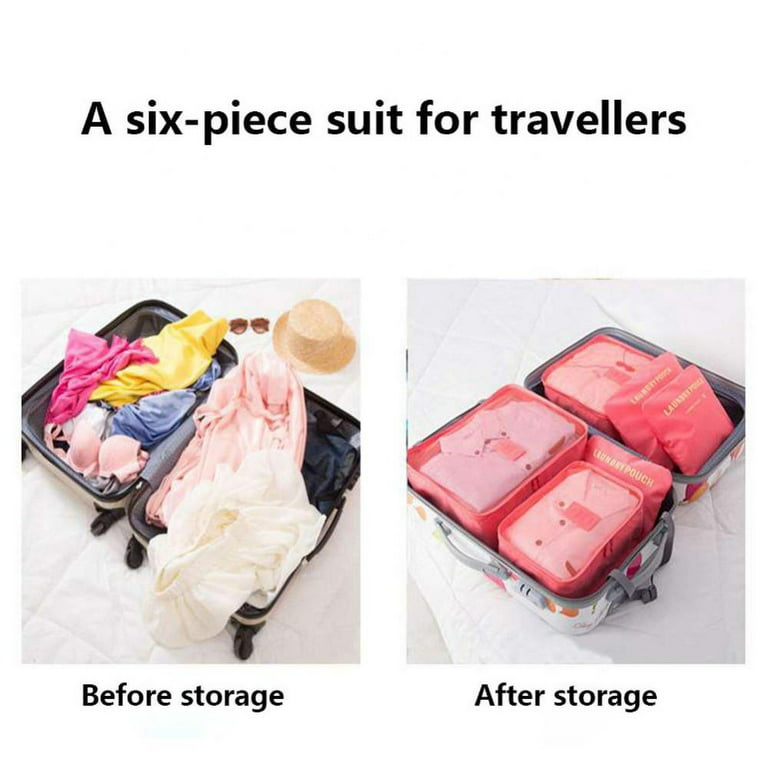 6 Piece Travel Storage Bag Large Capacity Waterproof Luggage