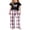 Bow Plaid, variant on Arshiner Pajamas for Girls Short Sleeve Long Pants Pjs Cute Soft Sleepwear Lounge Sets