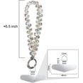 thumbnail image 1 of White Crystal Bead Short Lanyard: Portable Mobile Phone Chain with Metal Clip - Versatile Keychain Accessory for Phones and Keys, 1 of 6