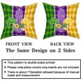 thumbnail image 4 of Mardi Gras Pillow Covers 18X18 Inch Masquerade Mask Fleur De Lis Couch Pillow Cases Yellow Purple Green Throw Pillows Set of 2 Happy Mardi Gras Holiday Party Decor For Sofa Couch Home Decorations, 4 of 6